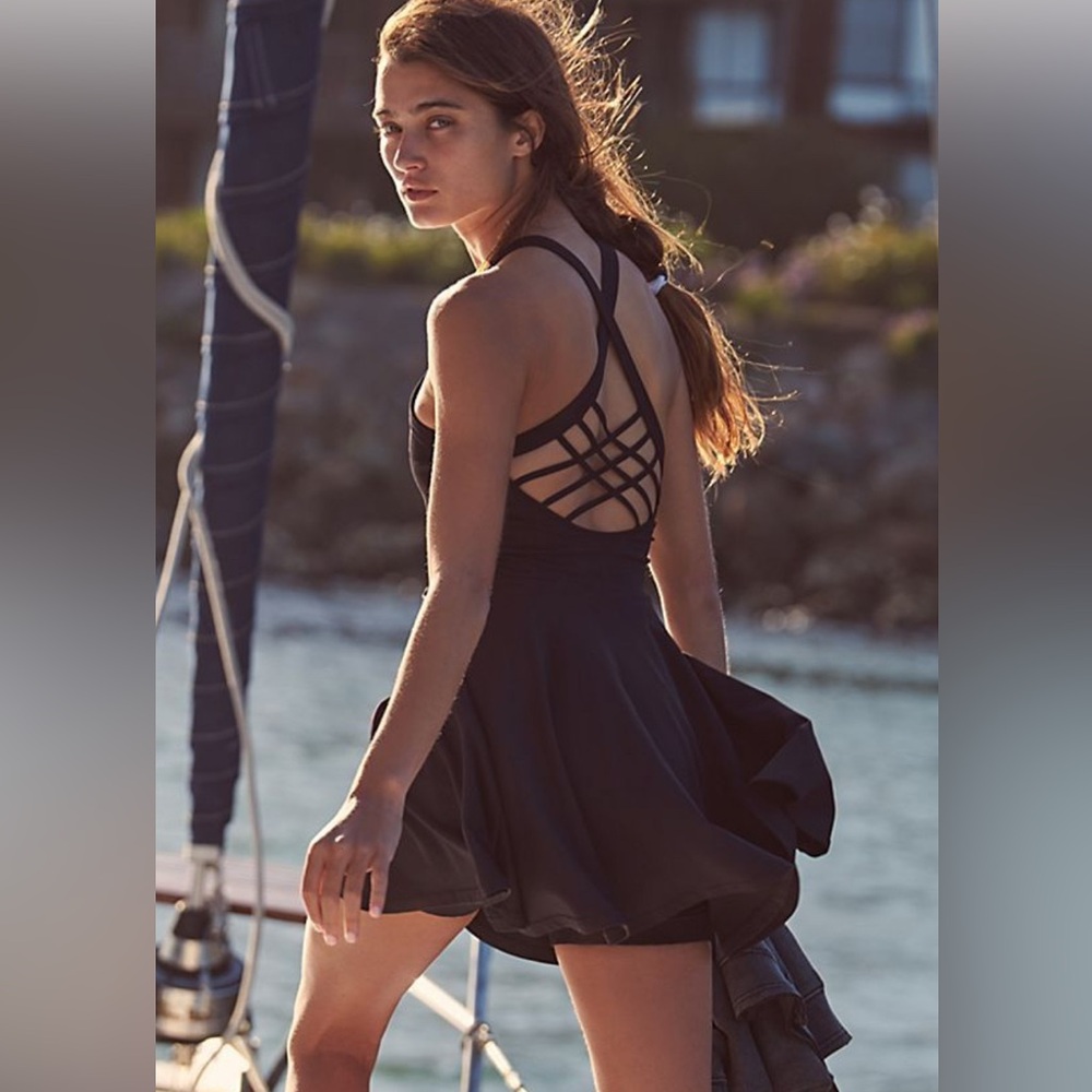 Free People "good karma" athletic dress in black size XS/S